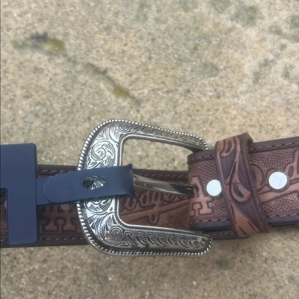 LA Dodgers Embossed Brown Leather Belt Men's Size M(34-36) XL(42-44) NWT